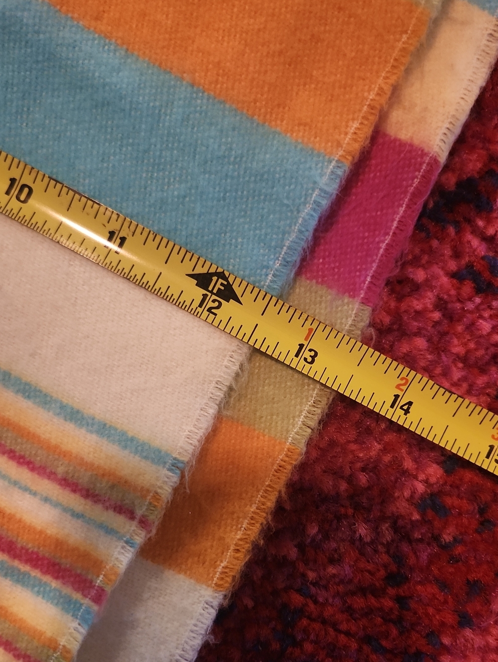 100% Cashmere Multi-Color Stripe Scarf - Classic Breton Style - Picture 4 of 6